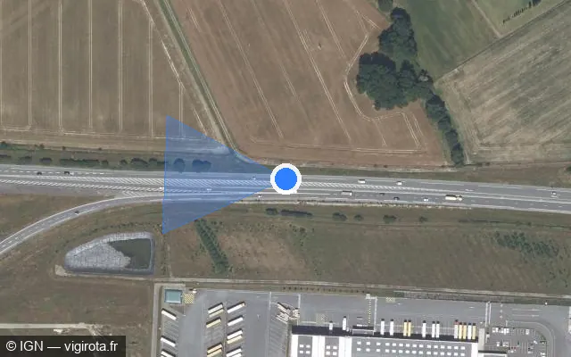Vue satellite de l'emplacement du radar tourelle à Châteauneuf-d'Ille-et-Vilaine
