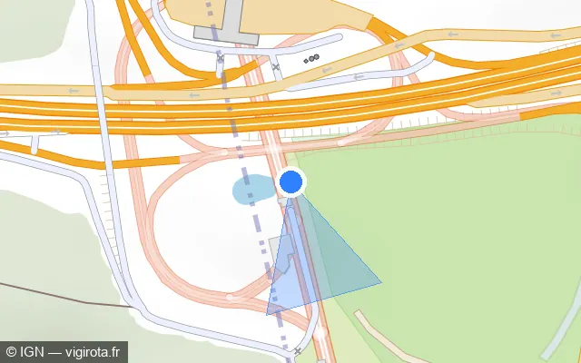 Vue plan de l'emplacement du radar fixe à Vaucresson
