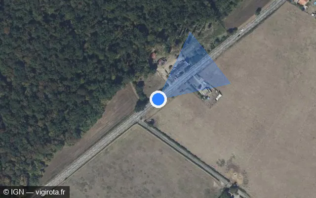 Vue satellite de l'emplacement du radar tourelle à Sauvigny-les-Bois