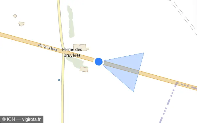 Vue plan de l'emplacement du radar tourelle à Chaudenay