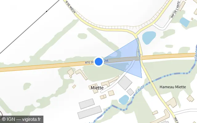 Vue plan de l'emplacement du radar tourelle à Noron-l'Abbaye