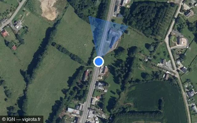 Vue satellite de l'emplacement du radar tourelle à Étréaupont