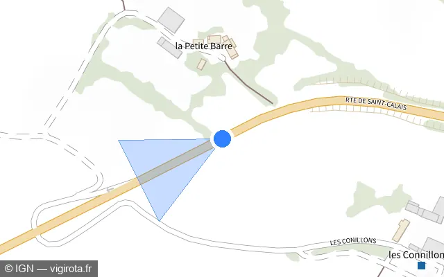Vue plan de l'emplacement du radar tourelle à Marolles-lès-Saint-Calais