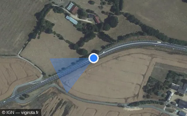 Vue satellite de l'emplacement du radar tourelle à Marolles-lès-Saint-Calais