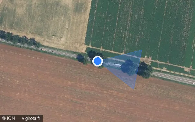 Vue satellite de l'emplacement du radar tourelle à Fontenoy