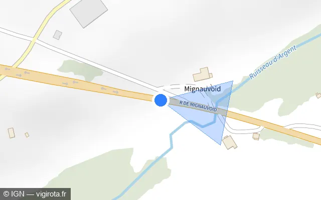 Vue plan de l'emplacement du radar tourelle à La Baffe
