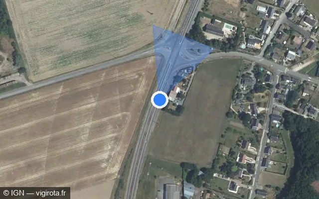 Vue satellite de l'emplacement du radar tourelle à Sainte-Catherine-de-Fierbois