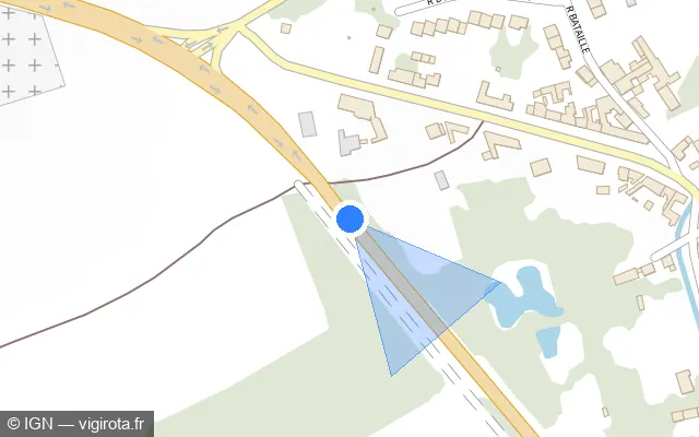 Vue plan de l'emplacement du radar tourelle à Crépy