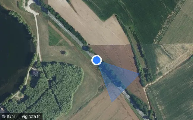 Vue satellite de l'emplacement du radar tourelle à Gamaches