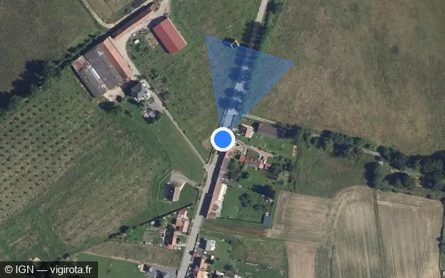 Vue satellite de l'emplacement du radar tourelle à Beaulieu-les-Fontaines