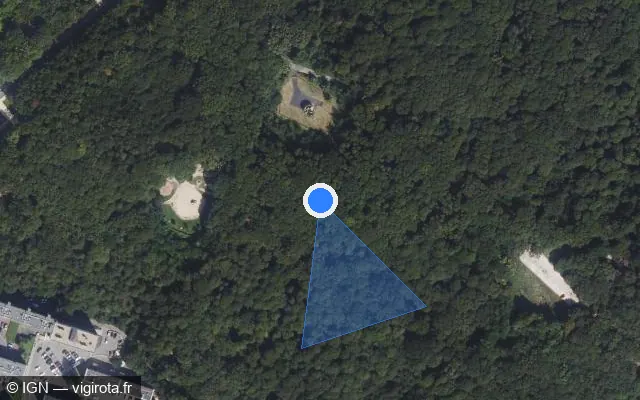 Vue satellite de l'emplacement du radar fixe à Ville-d'Avray