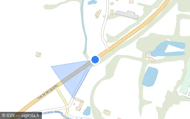 Vue plan de l'emplacement du radar tourelle à Favières