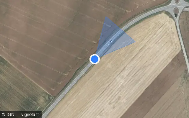 Vue satellite de l'emplacement du radar tourelle à Haréville