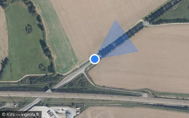 Vue satellite de l'emplacement du radar tourelle à Torcé