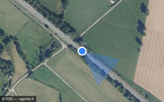Vue satellite de l'emplacement du radar tourelle à Lécousse