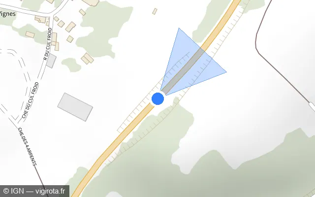 Vue plan de l'emplacement du radar tourelle à Sagy