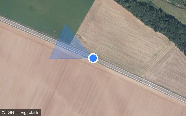 Vue satellite de l'emplacement du radar tourelle à La Neuvelle-lès-Scey
