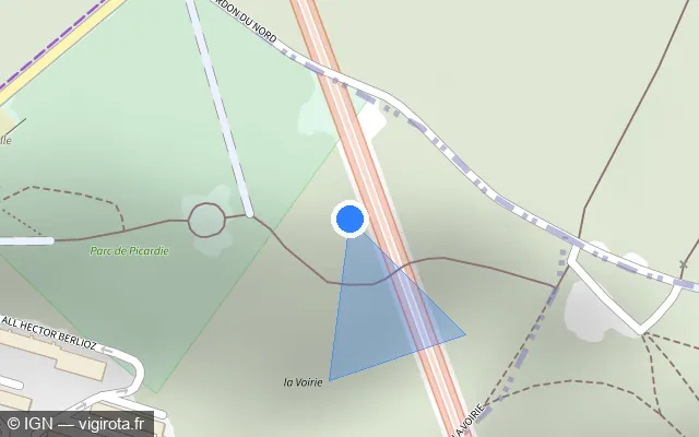 Vue plan de l'emplacement du radar fixe à Ville-d'Avray