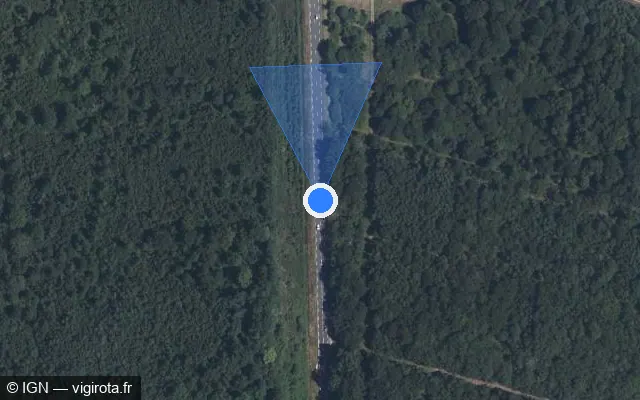 Vue satellite de l'emplacement du radar tourelle à Salbris