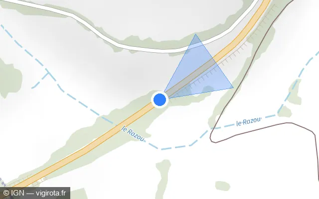 Vue plan de l'emplacement du radar tourelle à Mollans