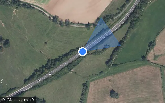 Vue satellite de l'emplacement du radar tourelle à Mollans