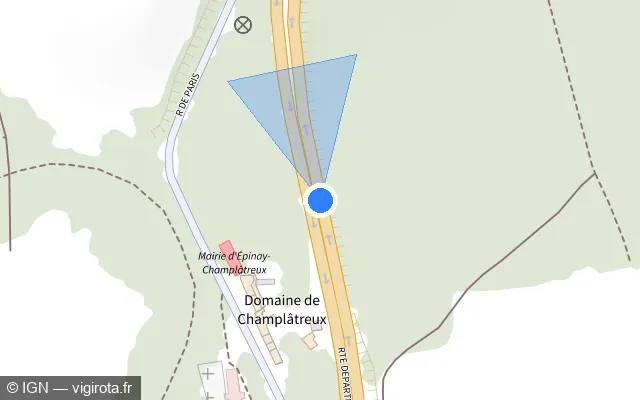 Vue plan de l'emplacement du radar tourelle à Épinay-Champlâtreux