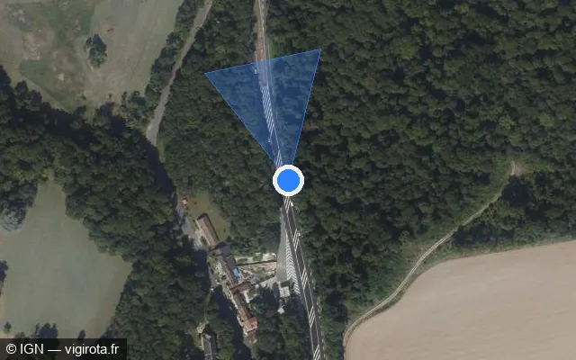 Vue satellite de l'emplacement du radar tourelle à Épinay-Champlâtreux