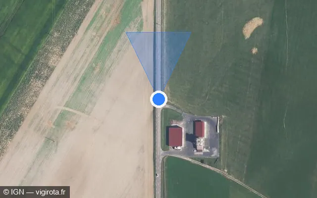 Vue satellite de l'emplacement du radar tourelle à Bougnon