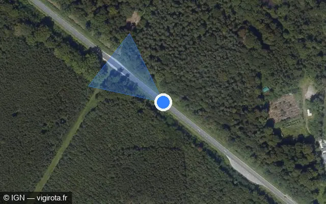 Vue satellite de l'emplacement du radar tourelle à Villeneuve-le-Comte