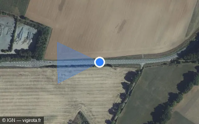 Vue satellite de l'emplacement du radar tourelle à Longnes