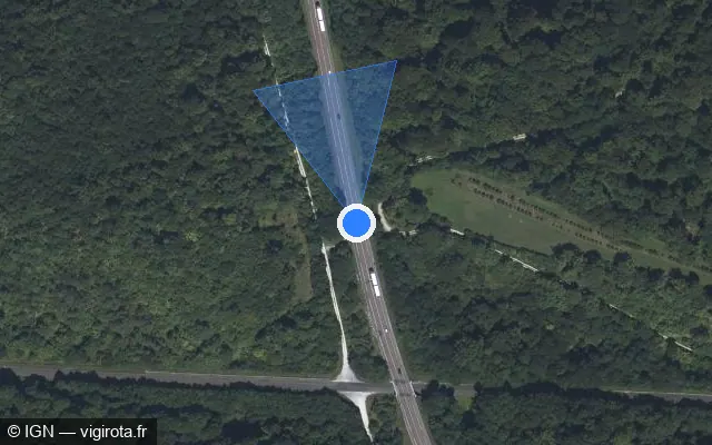 Vue satellite de l'emplacement du radar tourelle à Chatonrupt-Sommermont