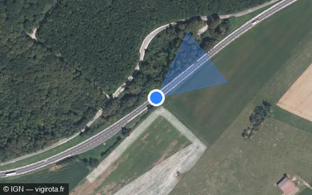 Vue satellite de l'emplacement du radar tourelle à Pomoy