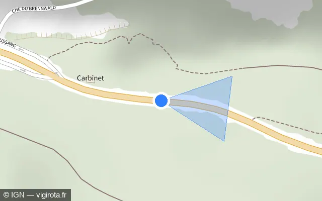 Vue plan de l'emplacement du radar tourelle à Urbès