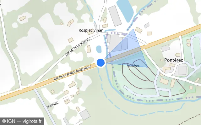 Vue plan de l'emplacement du radar tourelle à La Forêt-Fouesnant