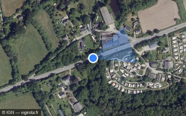 Vue satellite de l'emplacement du radar tourelle à La Forêt-Fouesnant