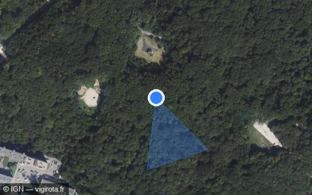 Vue satellite de l'emplacement du radar fixe à Ville-d'Avray
