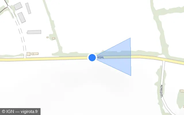 Vue plan de l'emplacement du radar tourelle à Saint-Yvi