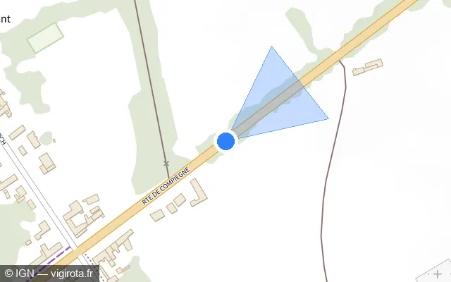 Vue plan de l'emplacement du radar tourelle à Chamant