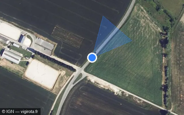 Vue satellite de l'emplacement du radar tourelle à Bertoncourt