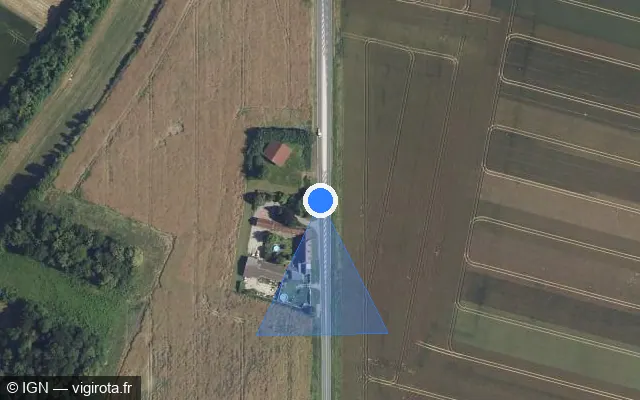 Vue satellite de l'emplacement du radar tourelle à Airion
