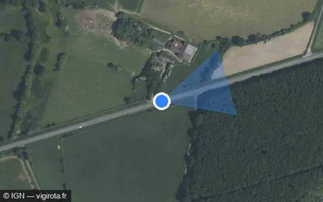 Vue satellite de l'emplacement du radar tourelle à Le Lion-d'Angers