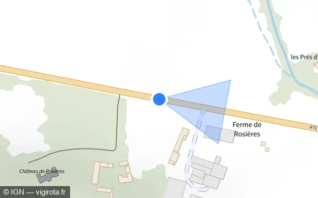 Vue plan de l'emplacement du radar tourelle à Sougy-sur-Loire