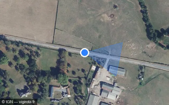 Vue satellite de l'emplacement du radar tourelle à Sougy-sur-Loire