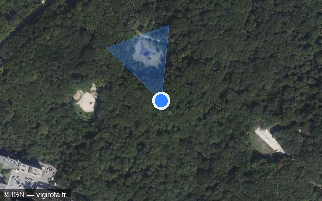 Vue satellite de l'emplacement du radar fixe à Ville-d'Avray
