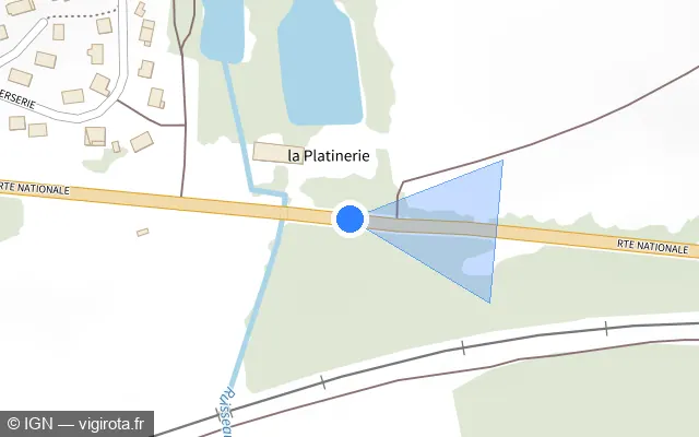Vue plan de l'emplacement du radar tourelle à Pouru-Saint-Remy