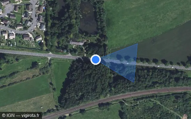 Vue satellite de l'emplacement du radar tourelle à Pouru-Saint-Remy