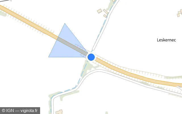 Vue plan de l'emplacement du radar tourelle à Paimpol