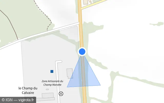 Vue plan de l'emplacement du radar tourelle à La Réorthe