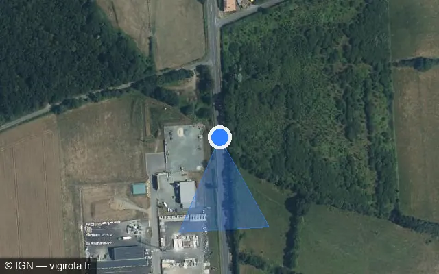 Vue satellite de l'emplacement du radar tourelle à La Réorthe