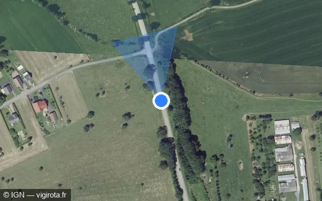 Vue satellite de l'emplacement du radar tourelle à Siewiller